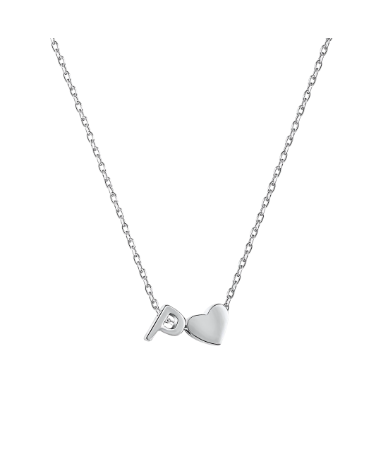 Серебряная цепочка с подвеской в виде буквы п