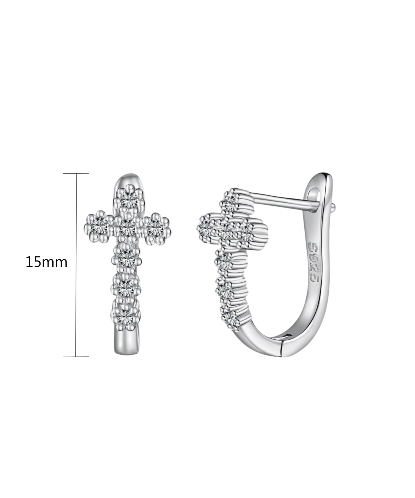 Hõbekõrvarõngad tsirkoonidega