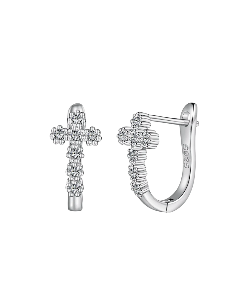 Hõbekõrvarõngad tsirkoonidega