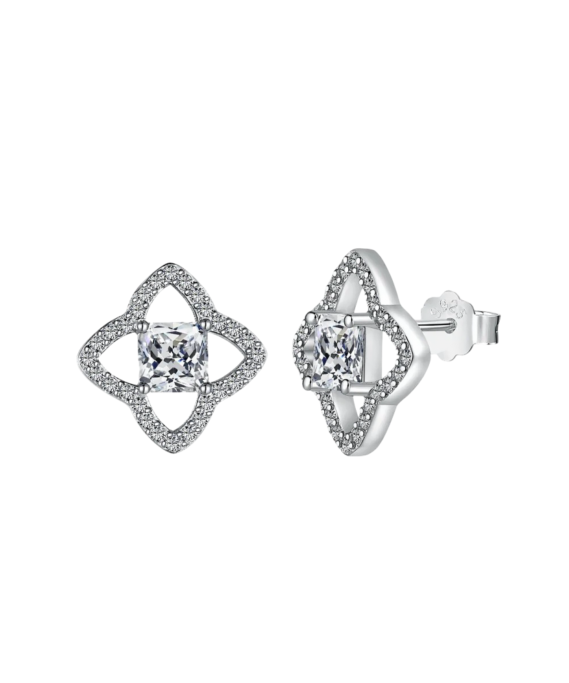 Hõbekõrvarõngad tsirkoonidega