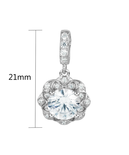 Серебряный подвеска с цирконами