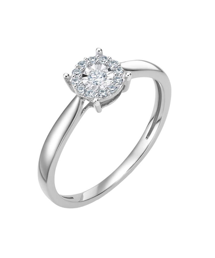 Valgest kullast sõrmus teemantidega