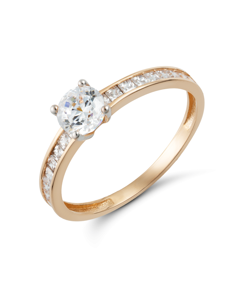 Kuldsõrmus tsirkoonidega Goldinga I19-I12SZR200232-WR-FCZ