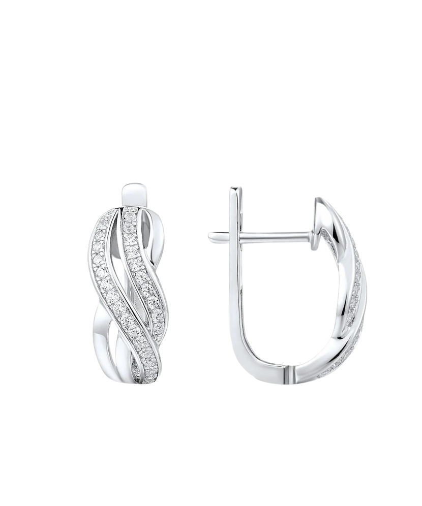 Hõbekõrvarõngad tsirkoonidega