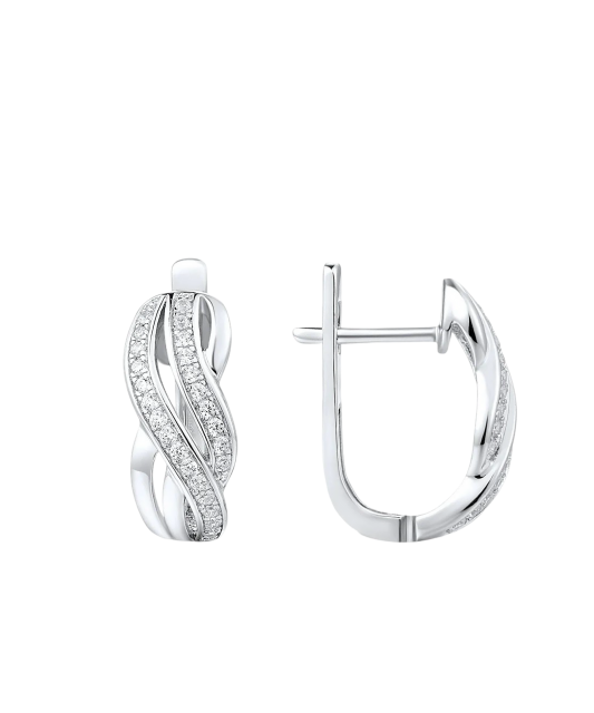 Hõbekõrvarõngad tsirkoonidega