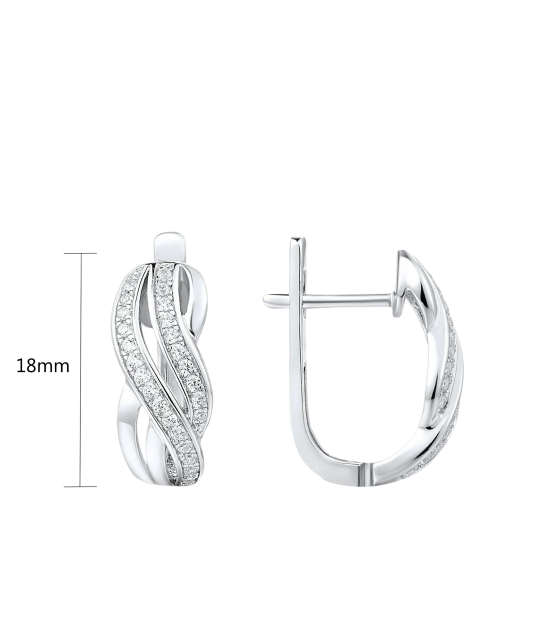 Серьги из серебра с цирконами