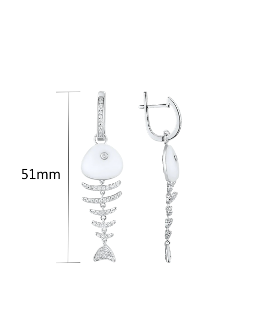 Hõbekõrvarõngad tsirkoonide ja emailiga