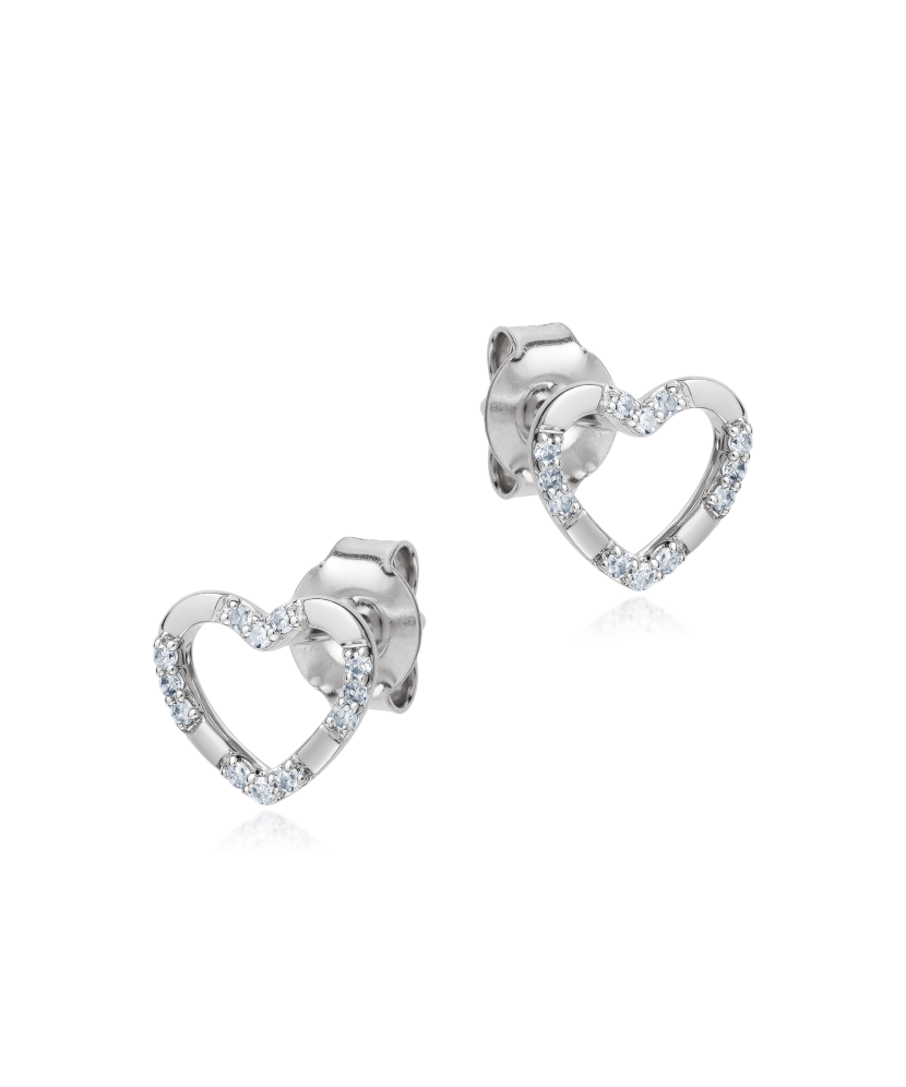 Valgest kullast kõrvarõngad briljantidega