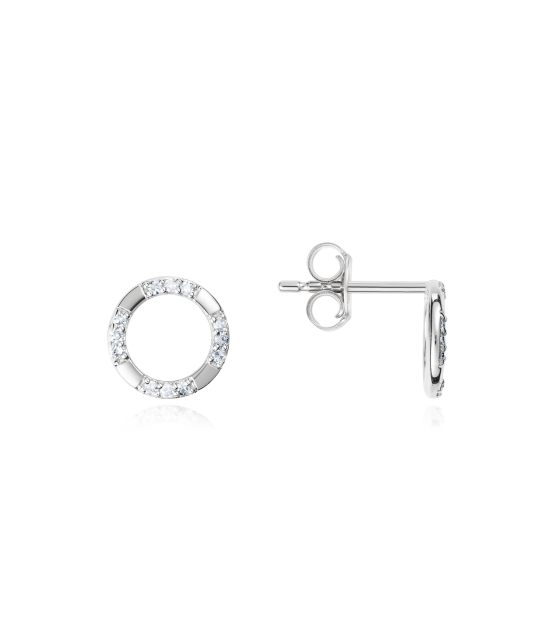 Valgest kullast kõrvarõngad briljantidega