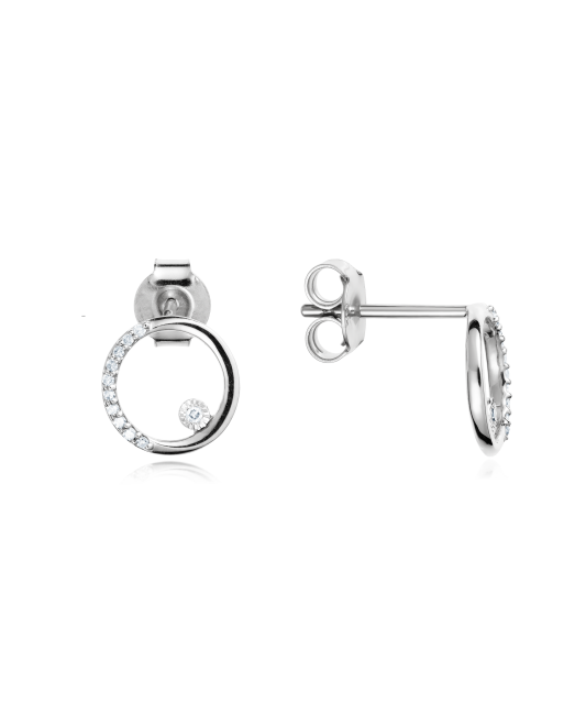 Valgest kullast kõrvarõngad briljantidega