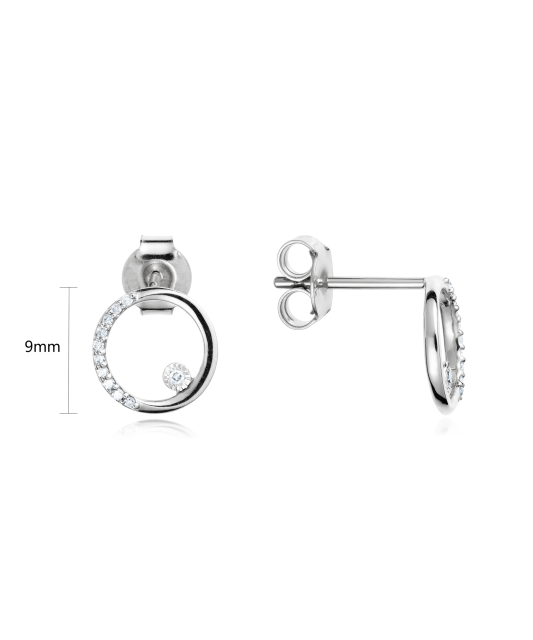 Valgest kullast kõrvarõngad briljantidega