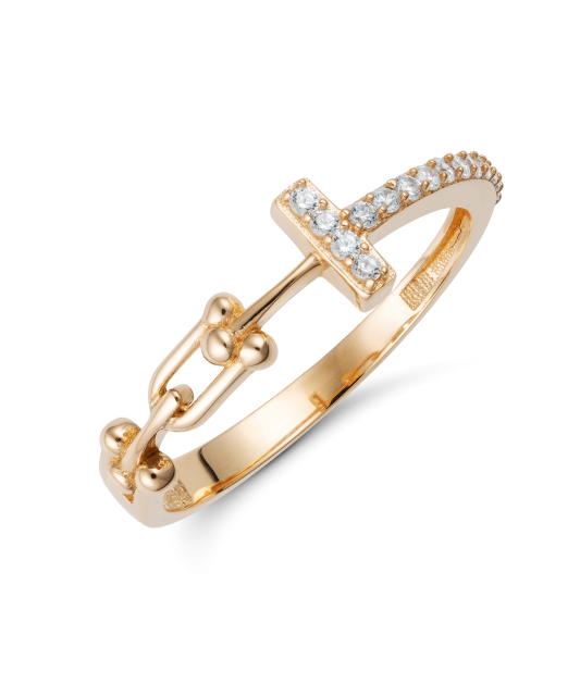 Золотое кольцо с цирконами