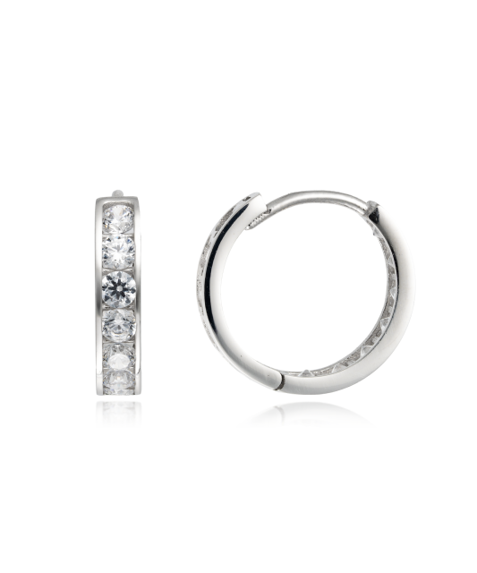 Valgest kullast kõrvarõngad tsirkoonidega