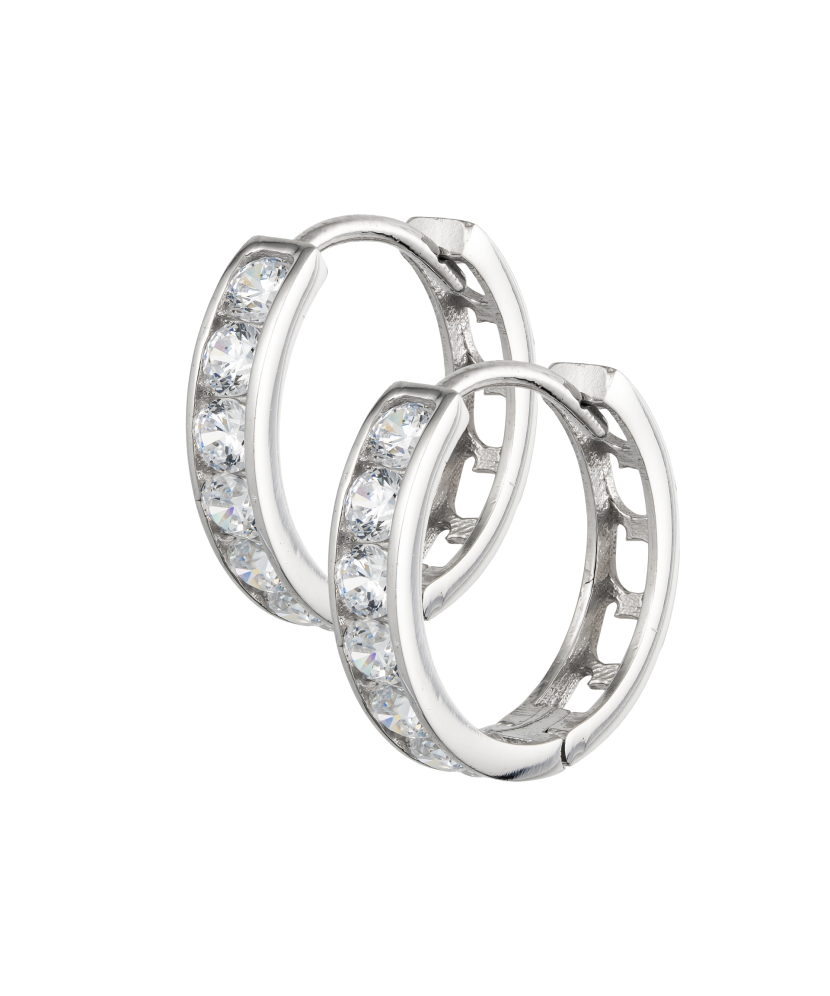 Серьги из белого золота с цирконами