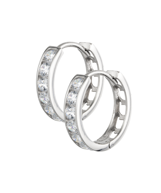 Valgest kullast kõrvarõngad tsirkoonidega