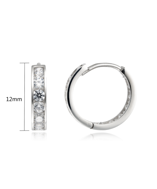 Серьги из белого золота с цирконами