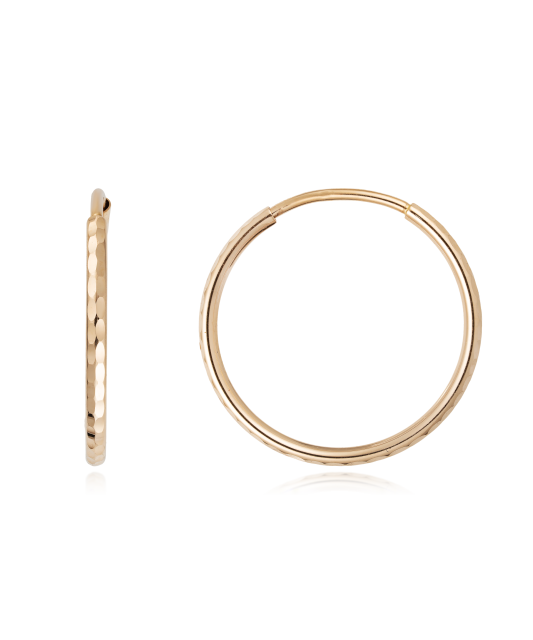 Золотые серьги конго (кольца) с гравировкой 17mm