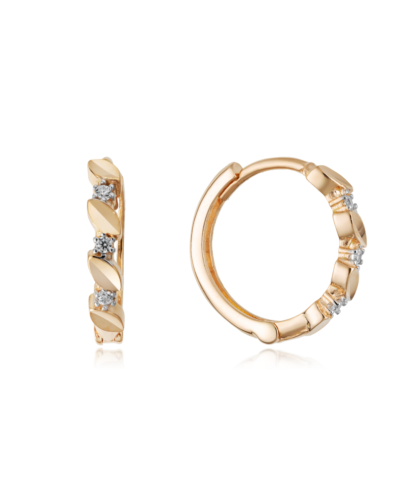 Kuldkõrvarõngad tsirkoonidega