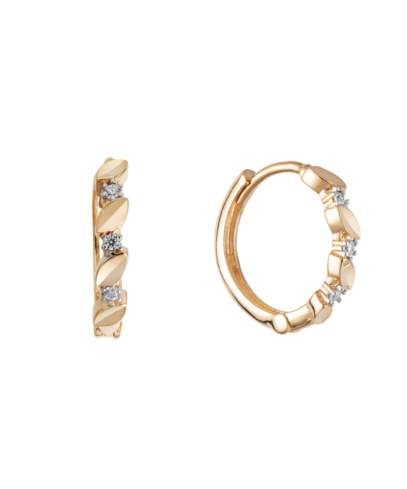 Kuldkõrvarõngad tsirkoonidega