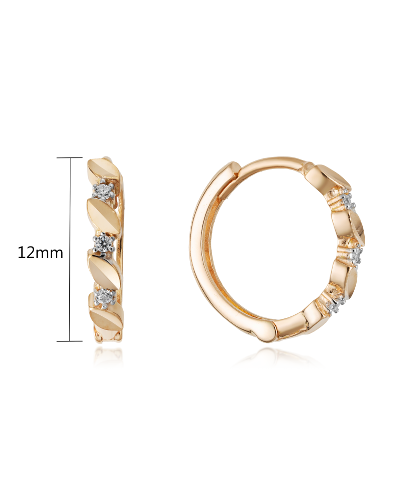 Kuldkõrvarõngad tsirkoonidega