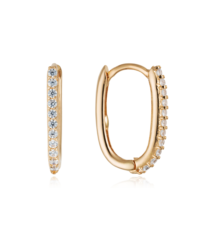 Золотые серьги с цирконами