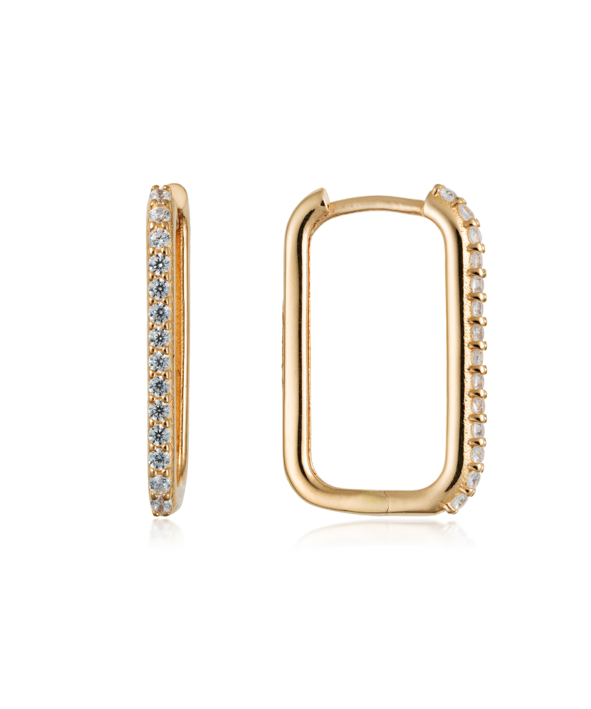 Золотые серьги с цирконами