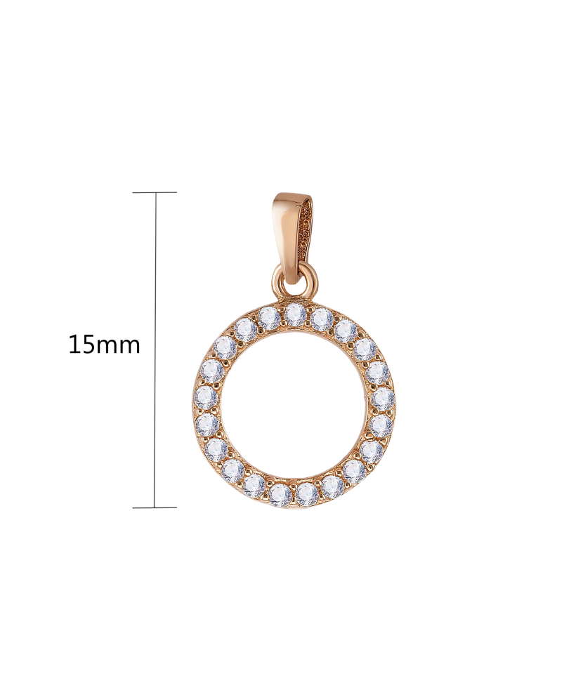 Valgest kullast ripats tsirkooniga