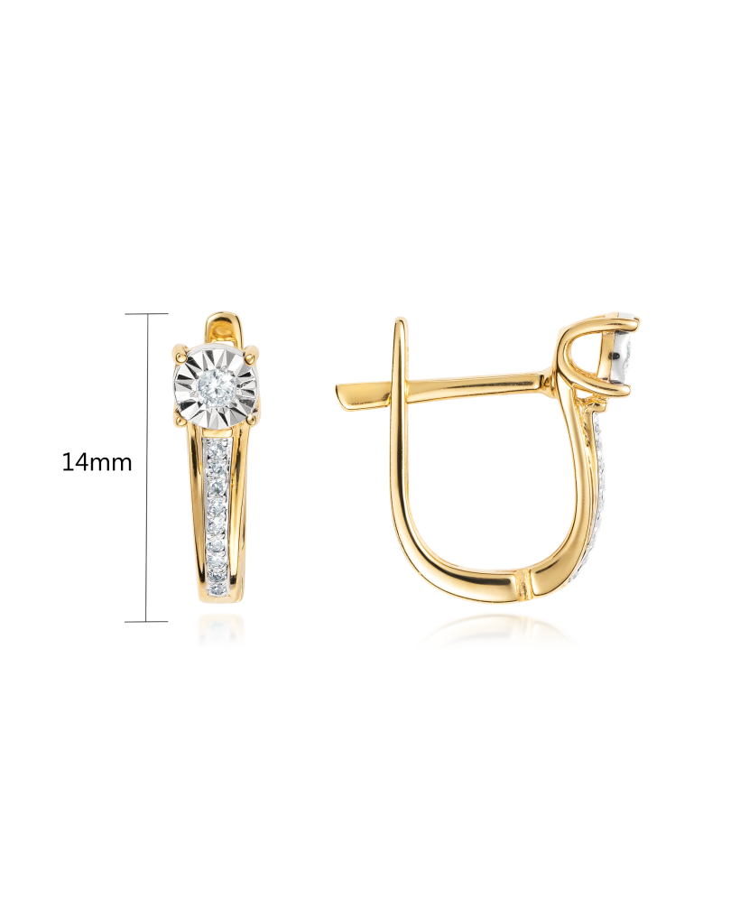 Kollase kullaga kõrvarõngad Briljantidega