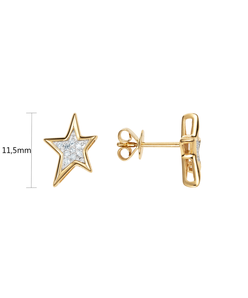 Kollase kullaga kõrvarõngad Briljantidega