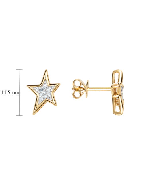 Kollase kullaga kõrvarõngad Briljantidega