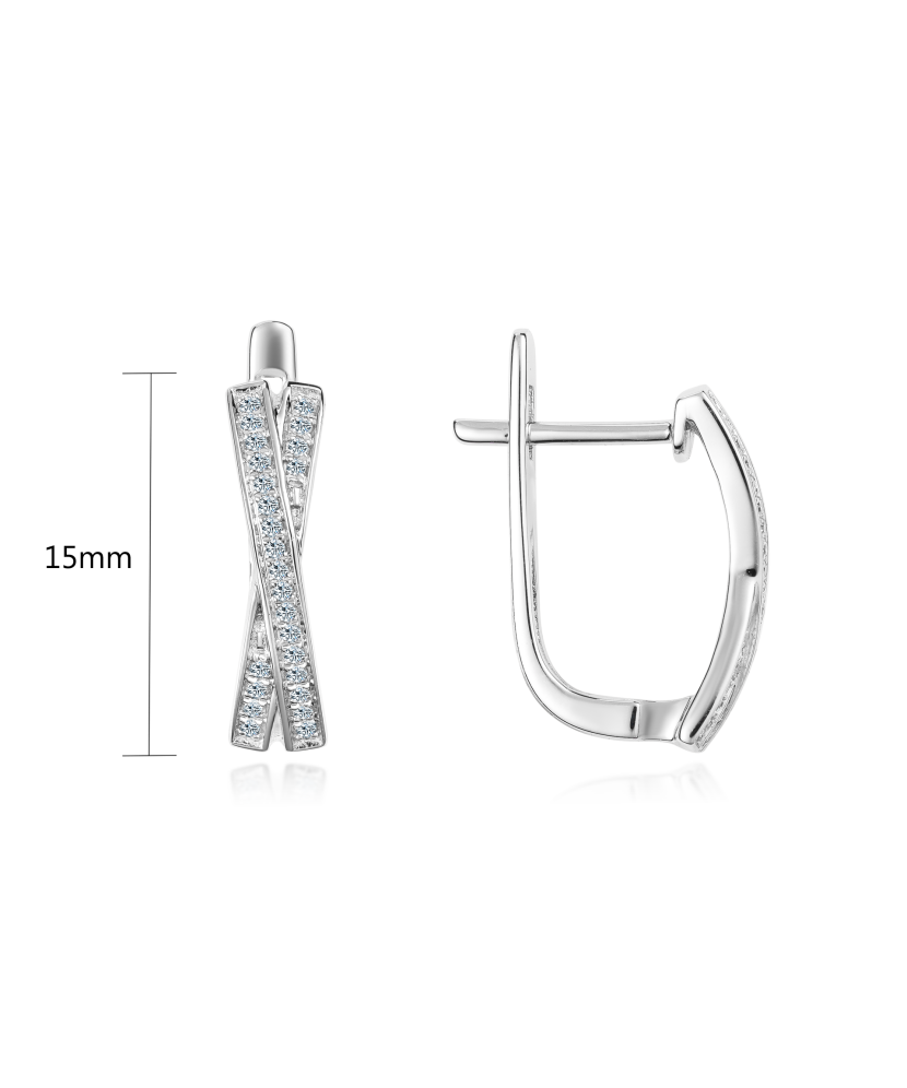 Valgest kullast kõrvarõngad briljantidega