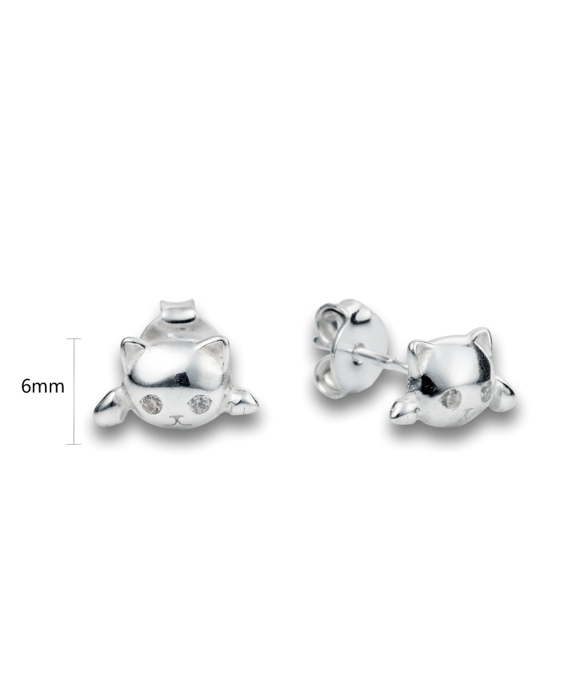 Серьги из серебра "Кот"