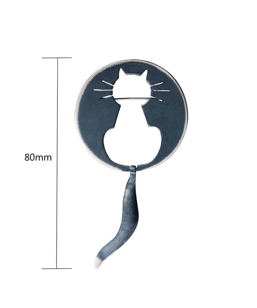 Серебряная брошь "Кошка"