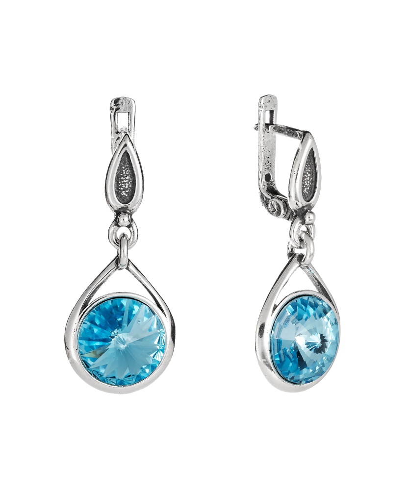 Hõbekõrvarõngad kristallidega