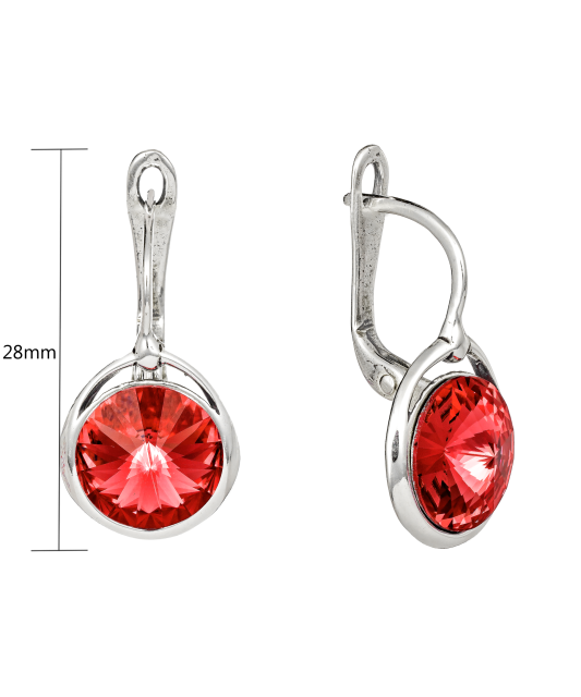 Sidabriniai auskarai su kristalais