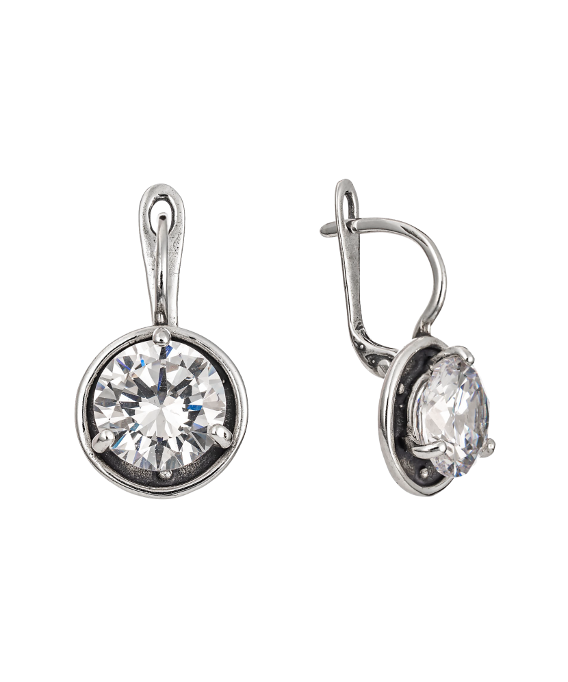 Hõbekõrvarõngad kristallidega