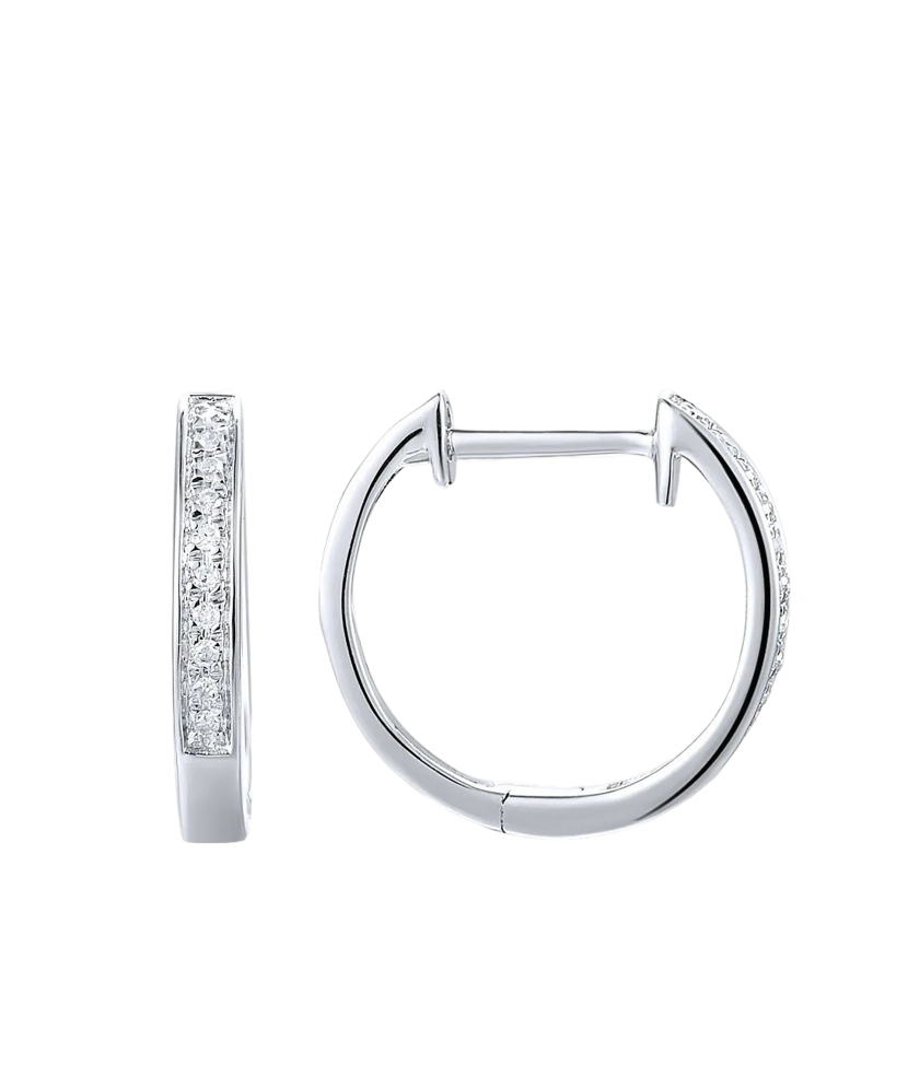 Valgest kullast kõrvarõngad briljantidega