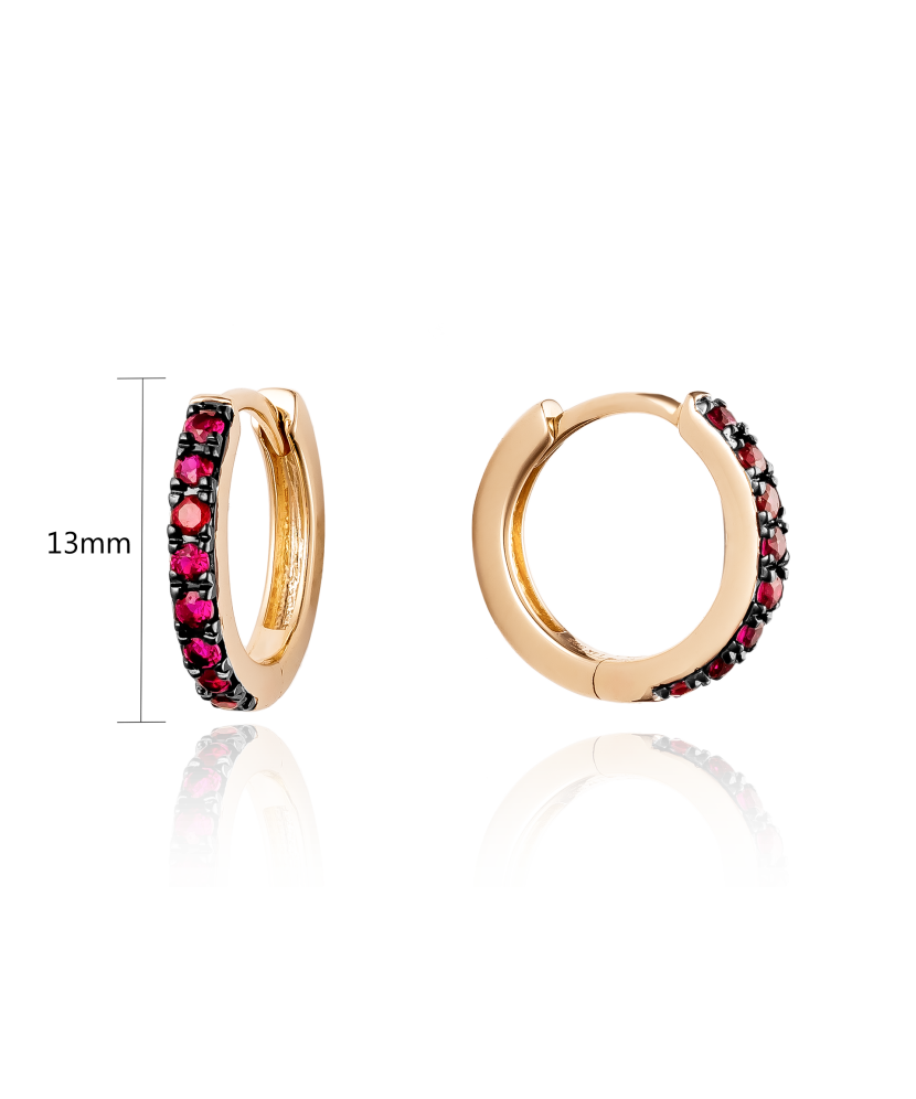 Kuldkõrvarõngad rubiinidega