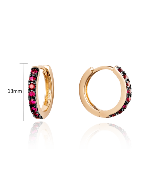 Kuldkõrvarõngad rubiinidega