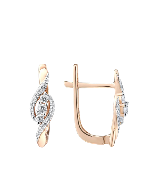 Kuldkõrvarõngad teemantidega