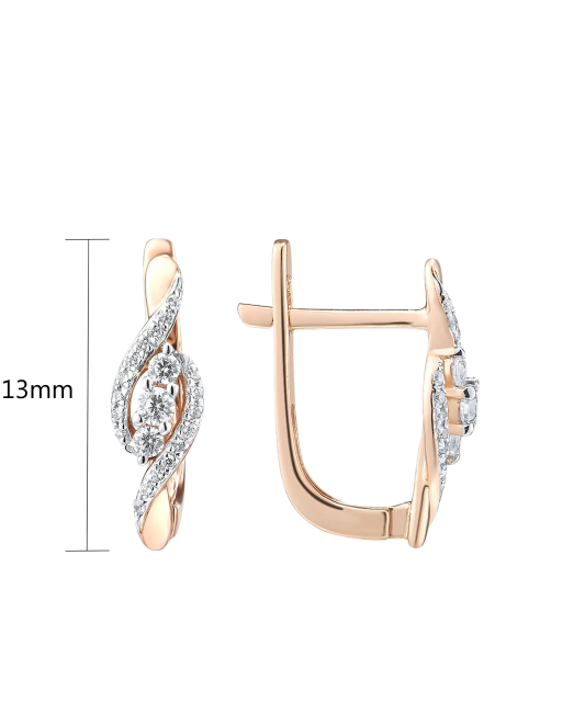 Kuldkõrvarõngad teemantidega