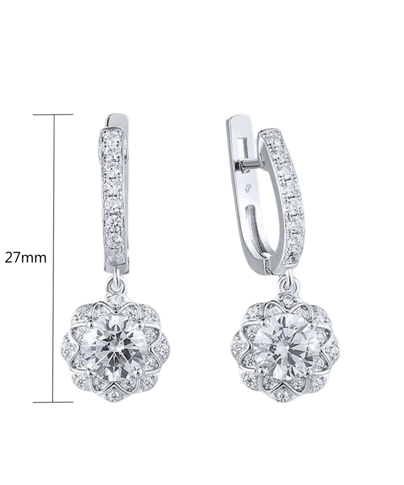 Hõbekõrvarõngad tsirkoonidega