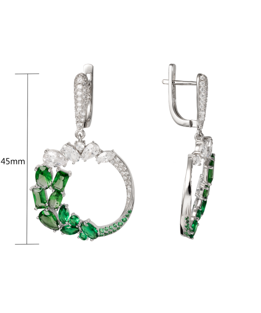 Hõbekõrvarõngad tsirkoonidega