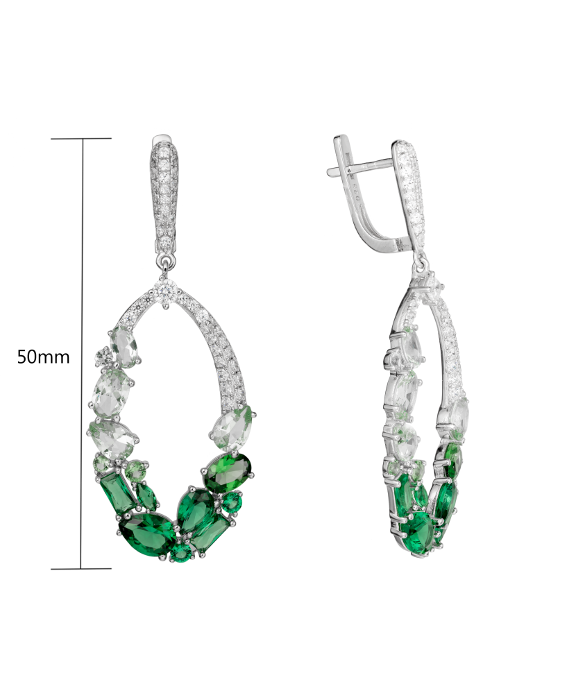 Серьги из серебра с цирконами