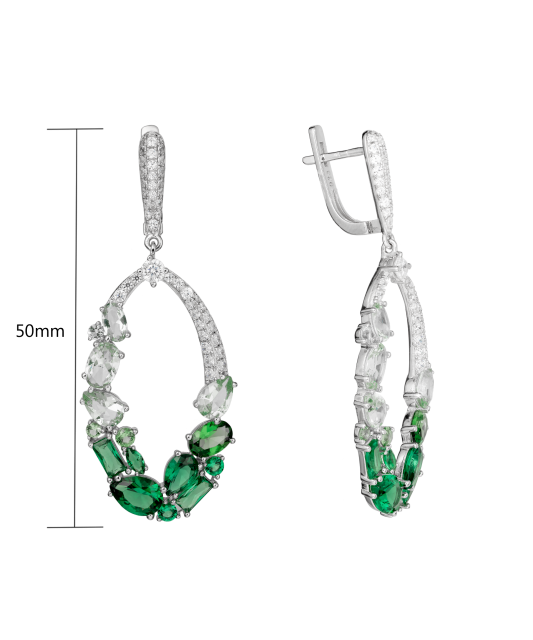 Hõbekõrvarõngad tsirkoonidega