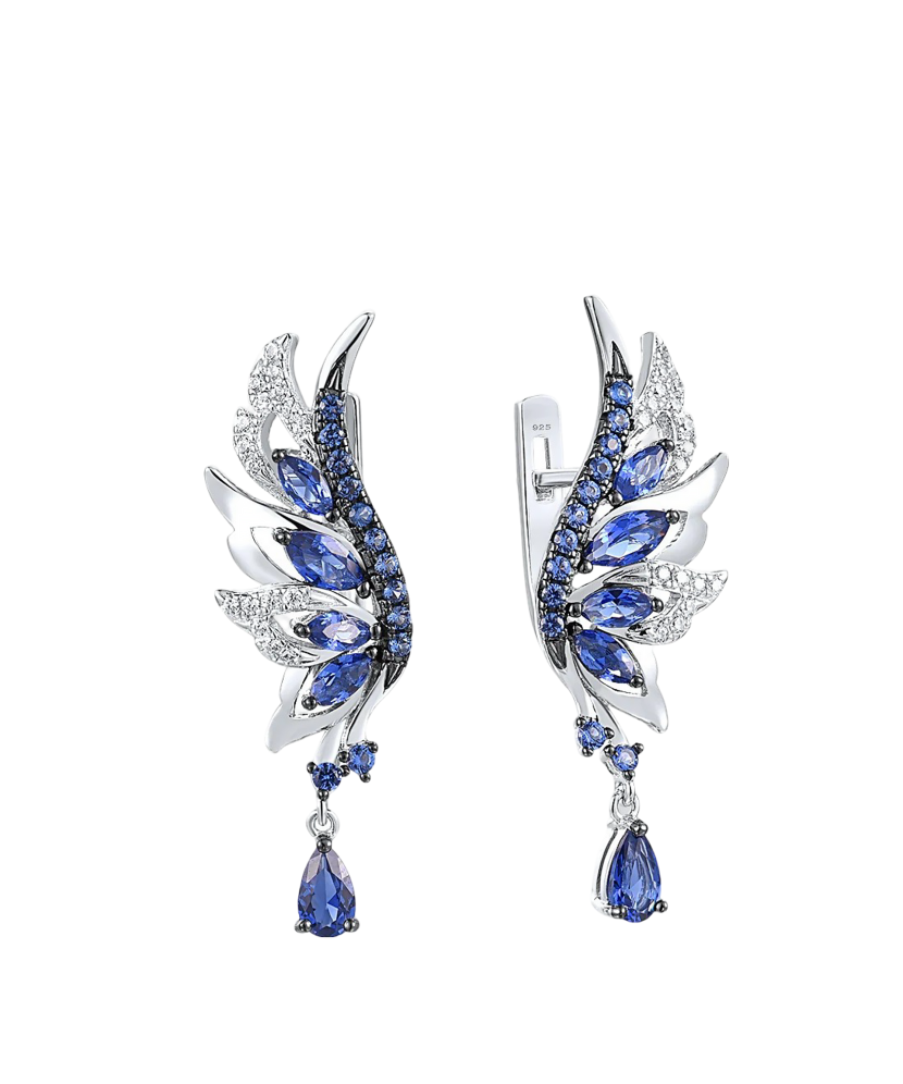 Серьги из серебра с цирконами