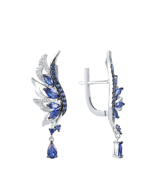 Hõbekõrvarõngad tsirkoonidega