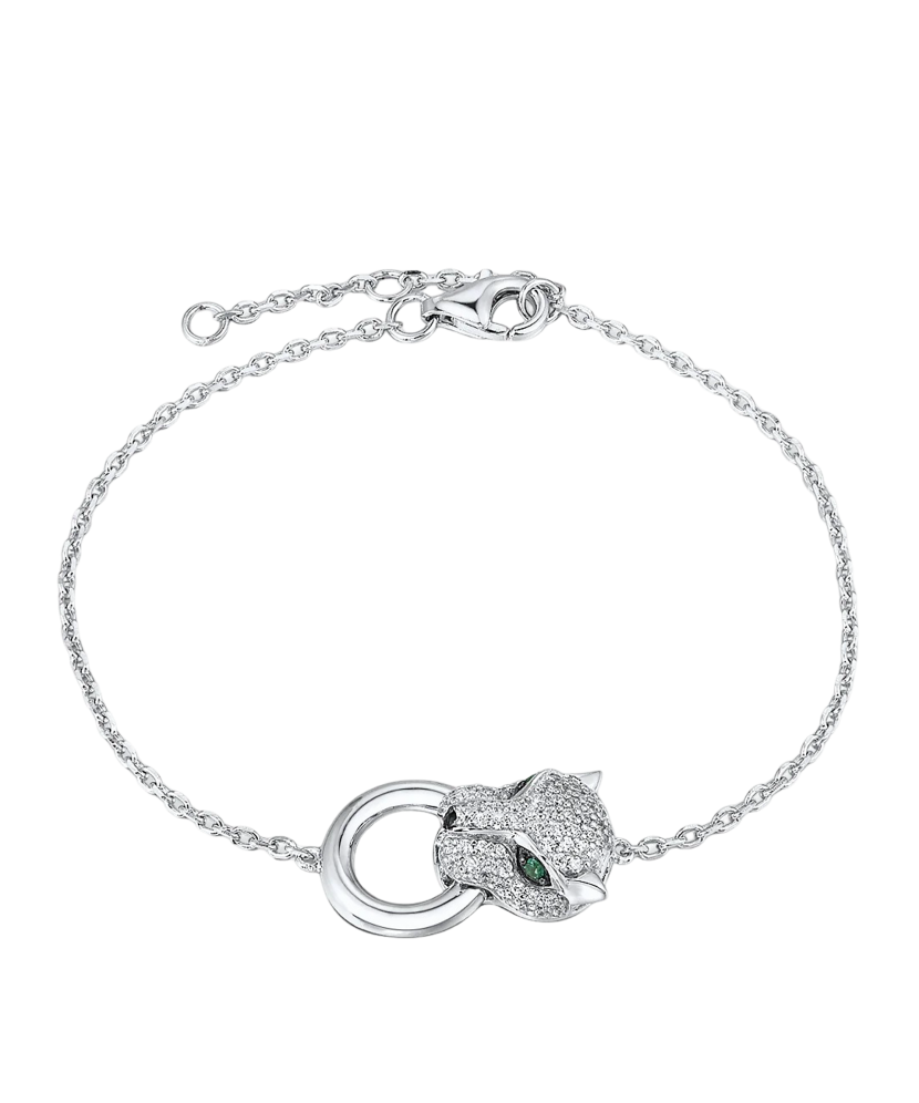 Hõbedane tsirkoonide ja spinellidega käevõru