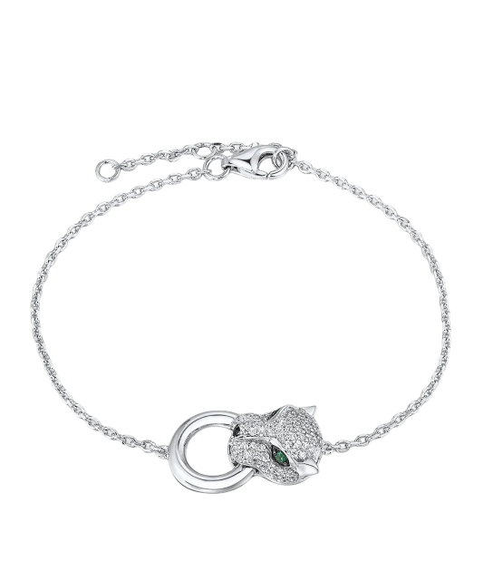 Hõbedane tsirkoonide ja spinellidega käevõru