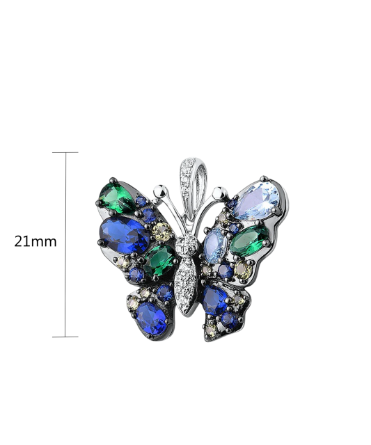 Серебряный подвеска с цирконами "Бабочка"